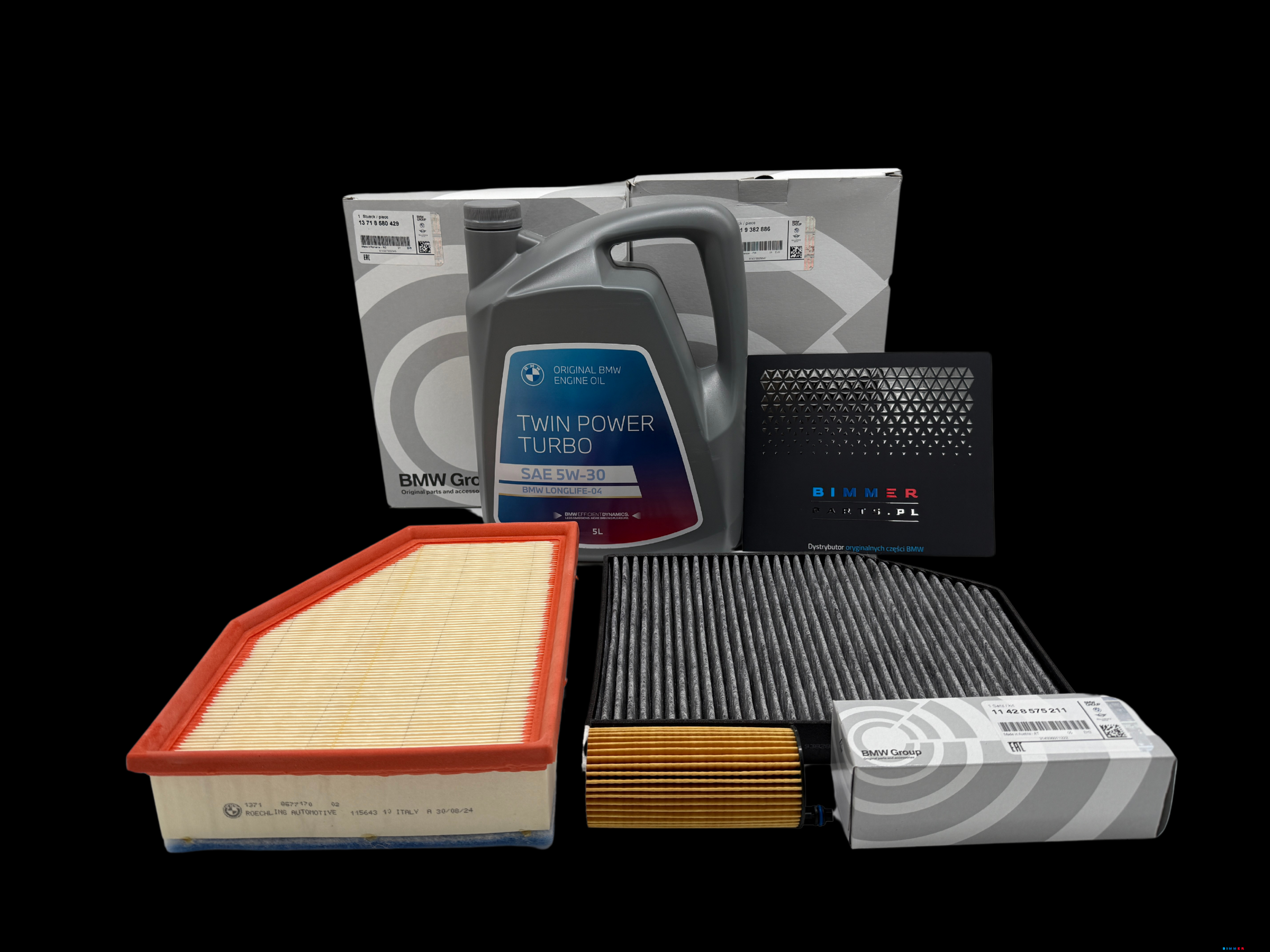 Oryginalny zestaw serwisowy BMW X2 do silnika B38 Olej 5L 5W